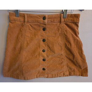 American Eagle Skirt Womens Juniors  4 Brown Corduroy Button Front  A-Line Mini